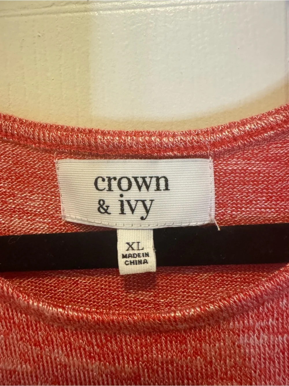 Crown & Ivy‎ Coral Sleeveless Swing Dress XL Casual Knit Midi